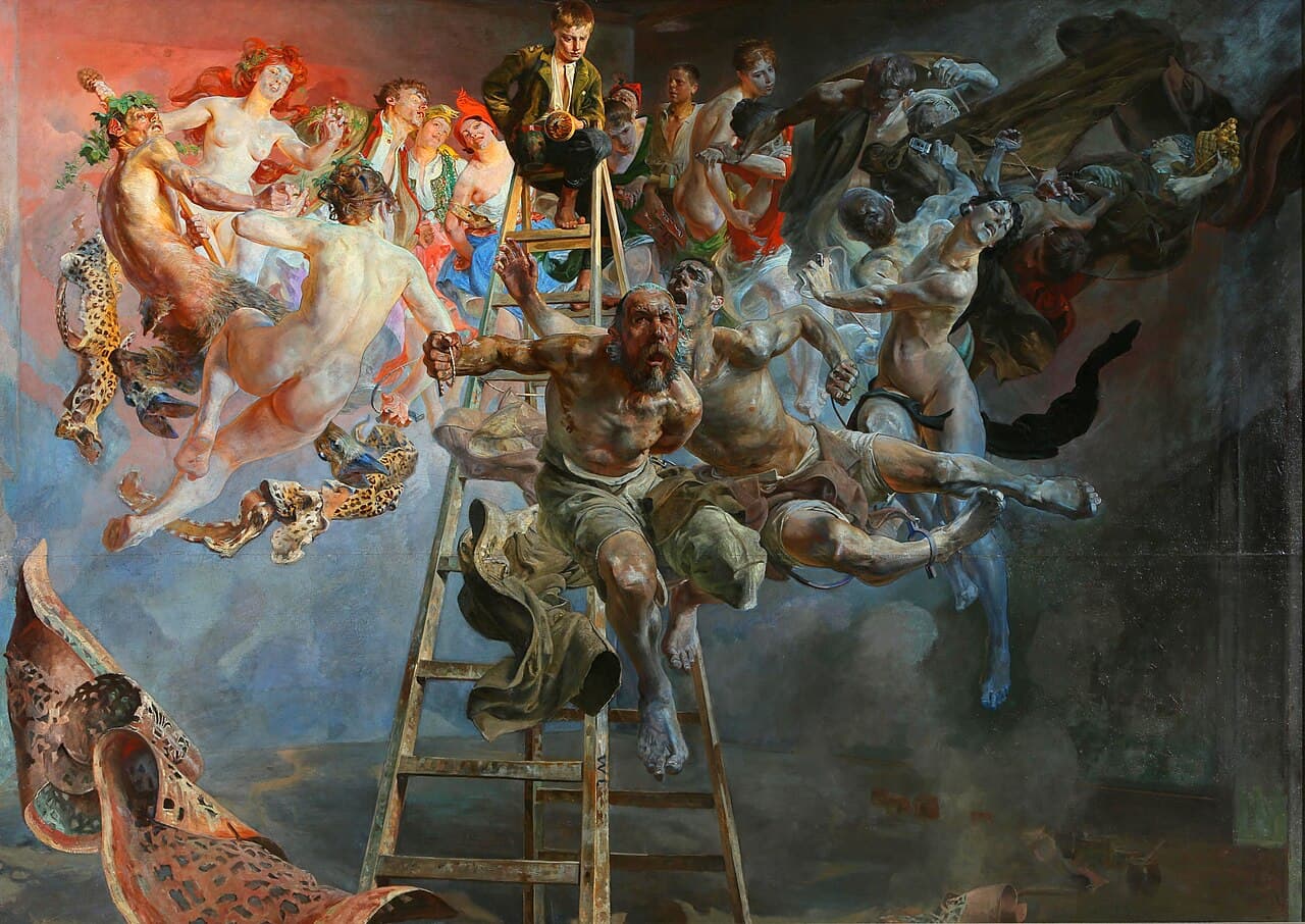 Jacek Malczewski, Błędne koło 1895-97, Muzeum Narodowe Poznań — symboliczna wizualizacja polskiego losu jako wirującego kręgu, źródłowa metafora polskiego thrillera