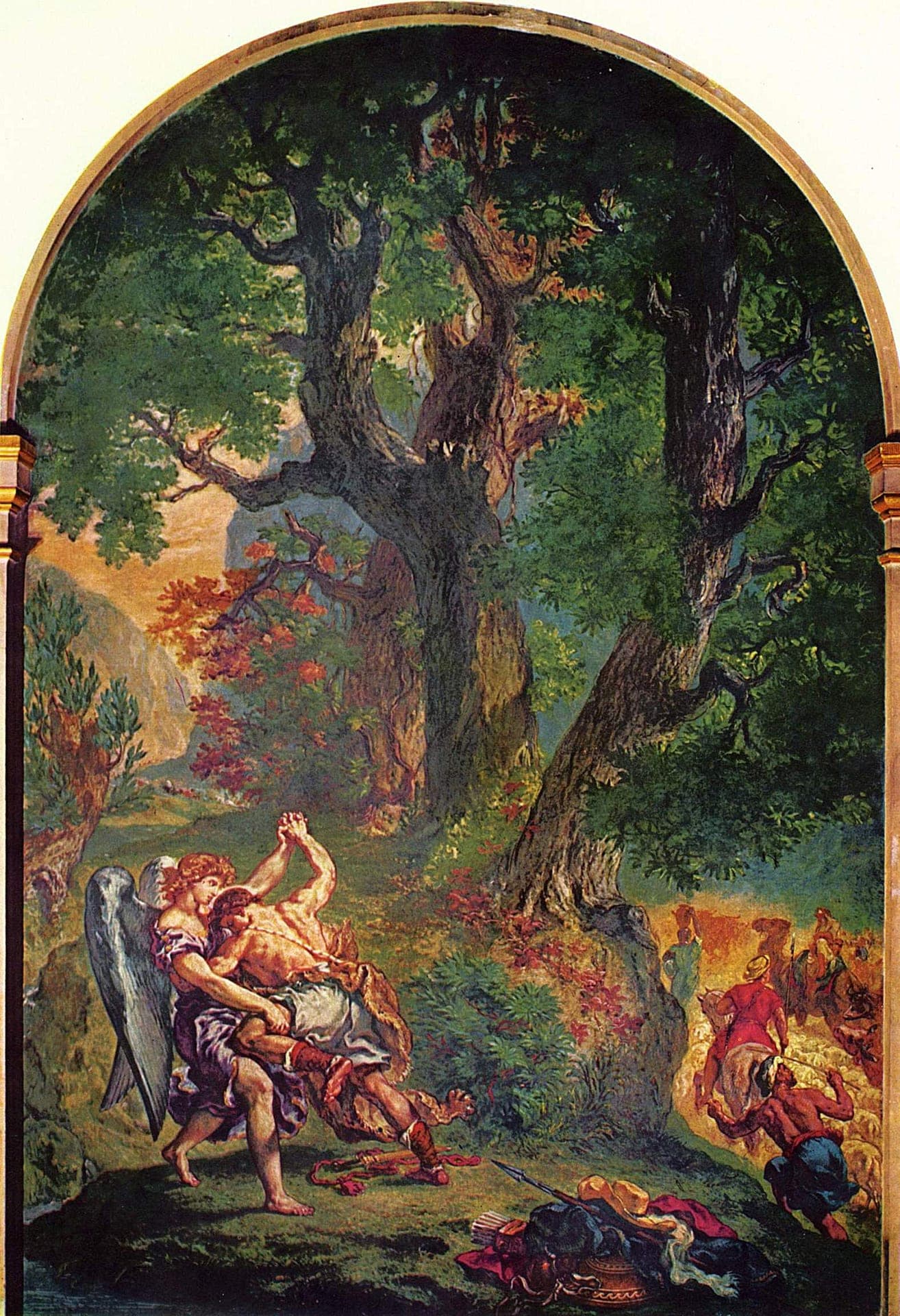 Eugène Delacroix, Walka Jakuba z aniołem (1855-1861) - Jakub mocuje się przez całą noc z potężnym przeciwnikiem