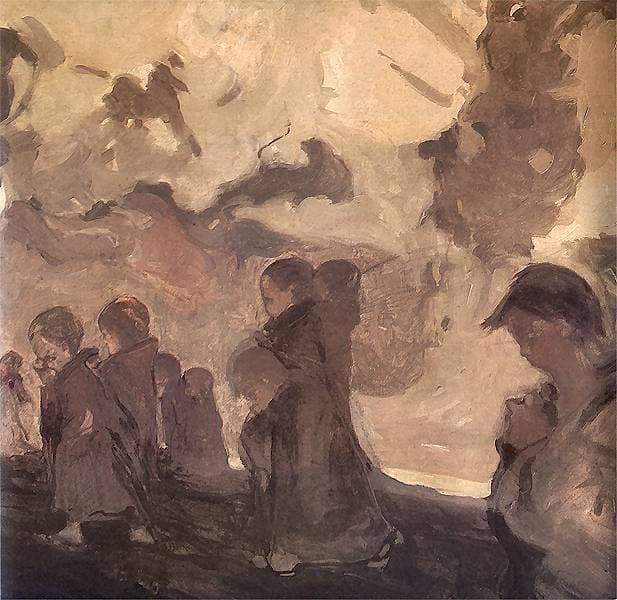 Witold Wojtkiewicz, Krucjata dziecięca 1905, Muzeum Narodowe w Warszawie — dzieci-krucjata pod ciężkim niebem, prekursor polskiej tradycji groteski i spekulacji wizualnej