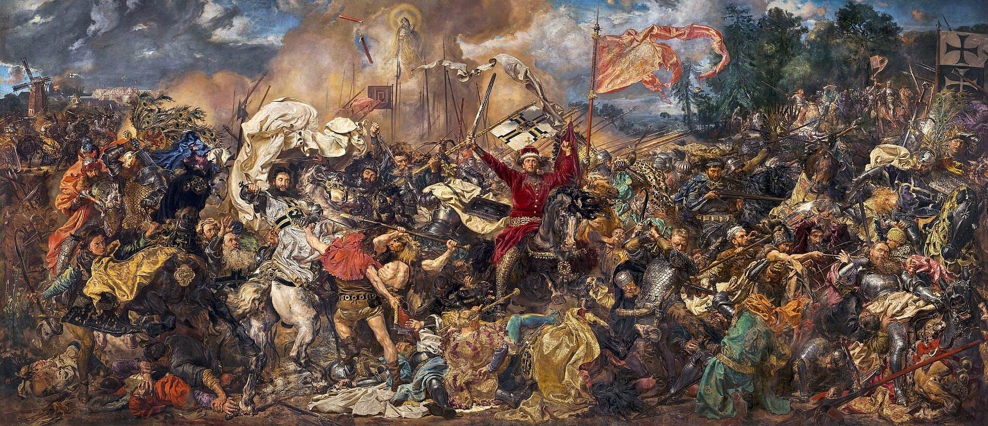 Jan Matejko, Bitwa pod Grunwaldem (1878) — monumentalna scena bitewna z setkami splecionych postaci