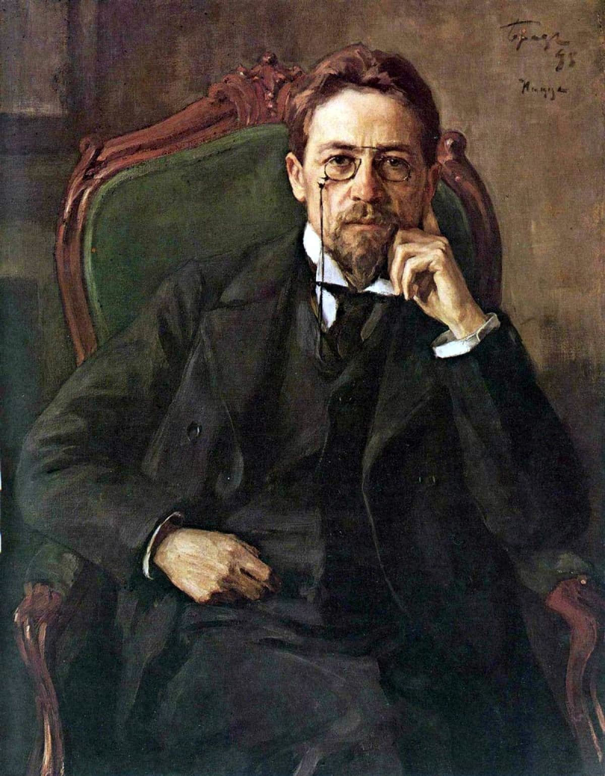 Portret olejny Antona Czechowa pędzla Osipa Braza, 1898, kolekcja Galerii Tretiakowskiej