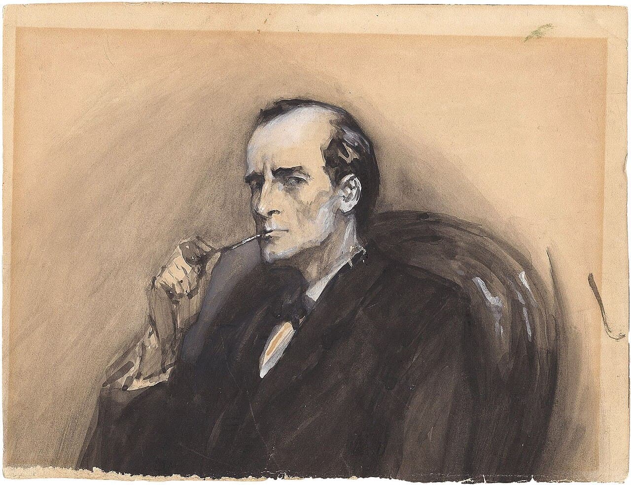 Sidney Paget, portret Sherlocka Holmesa z The Strand Magazine — najsłynniejsza wizualizacja postaci o płaskim łuku w historii literatury